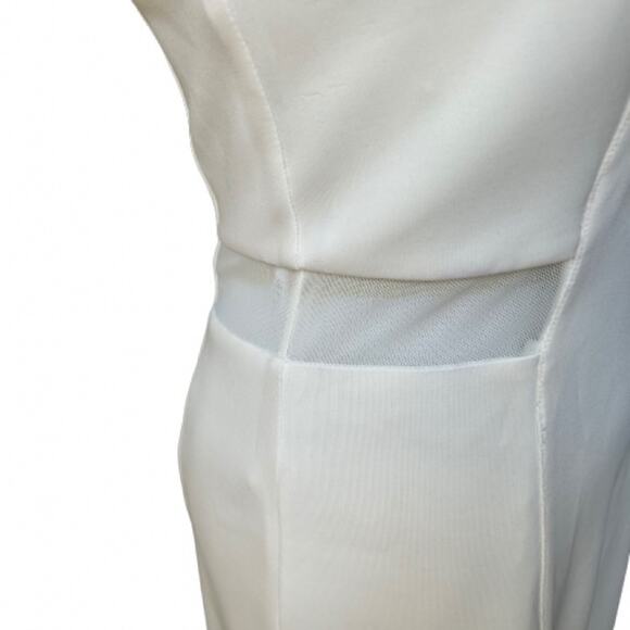 NWT GUESS Women Vintage Ivory Scuba Caged Cutout Strappy Side Mesh Dress. Size 4 - Picture 4 of 11